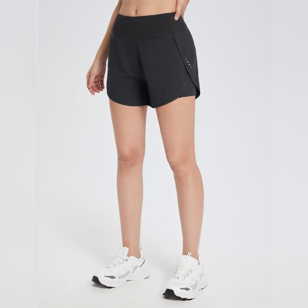 BALEAF 'Flyleaf' Black Compression 2-in-1 Athletic Shorts - Size L | Running